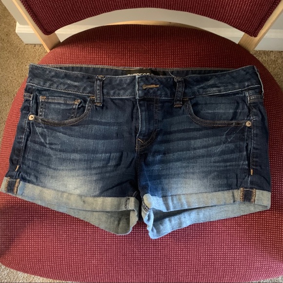 Express Dark Blue Jean Shorts - Picture 6 of 10